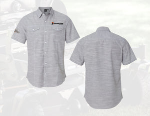 Dual Logo Chambray Button Up - Short Sleeve