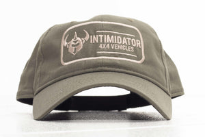 Intimidator Unstructured Hat- Olive, Faux Patch