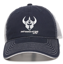 Load image into Gallery viewer, Intimidator Navy/White Snap Unstructured, Mesh Back Hat
