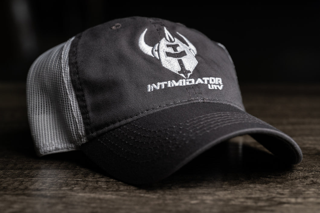 Intimidator Charcoal/White Unstructured, Mesh Back Hat