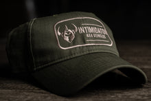 Load image into Gallery viewer, Intimidator Unstructured Hat- Olive, Faux Patch
