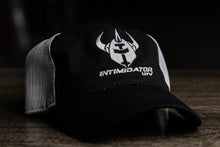 Load image into Gallery viewer, Intimidator Black/White Unstructured, Mesh Back Hat
